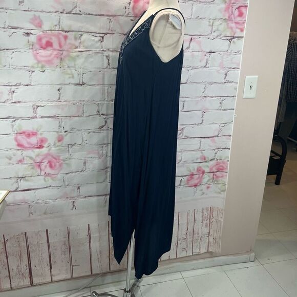 Hale Bob Women's Spaghetti Beaded Breezy Flowy Sundress In Blue Size M - Picture 8 of 12